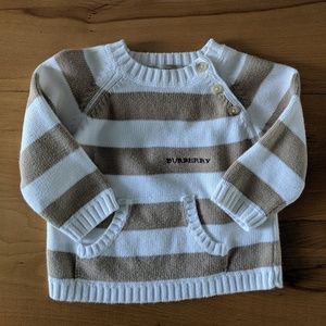 Baby Boy or Girl Striped Burberry Knit Sweater 9mo